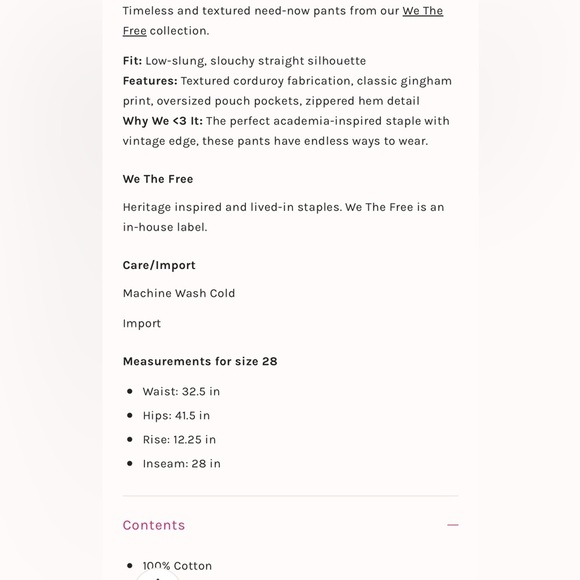 Free People London Calling Slouchy Cord Pants Size 27 NWT - Picture 2 of 12